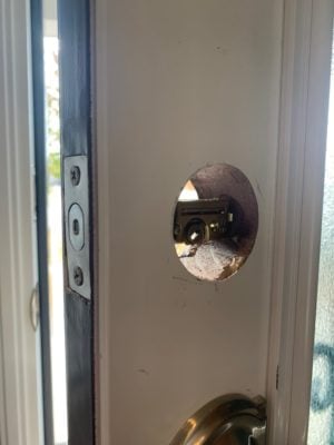door with lock removed