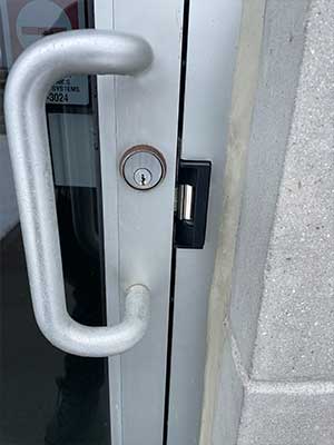 New push lock with electric strike installed