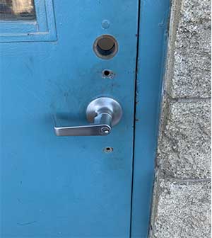 Commercial Door Lock - old lock being replaced